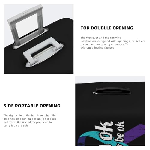 It's Ok Not to Be Ok Suicide Prevention Awareness Ribbon Travel Luggage Cover Suitcase Protector Fits 29-32 Inch Case(Black)4