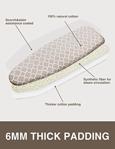 Sunkloof Extra Wide Ironing Board Cover And Pad,18X49 Reflective Silicone Ironing Board Cover,Resist Scorching And Staining,4 Fasteners,Elastic Edges,Large Protective Scorch Mesh Cloth,18X49In thumb #2