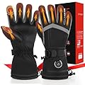 LUWATT Heated Gloves for Men Women - Rechargeable Battery Electric Heating Ski & Winter Warm Thermal Gloves for Skiing, Snowboarding, Hiking, Hunting, Camping & Raynaud Winter Sports Size L