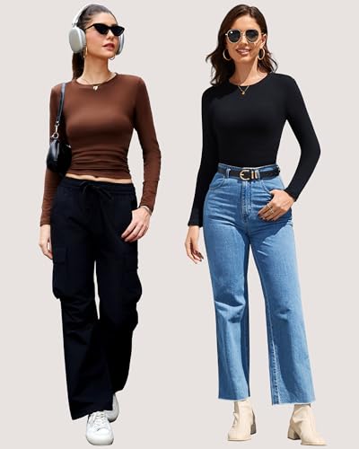 Image of CE' CERDR 3 /5 Pack Womens Tops Long Sleeve Thermal Shirts Basic Tees