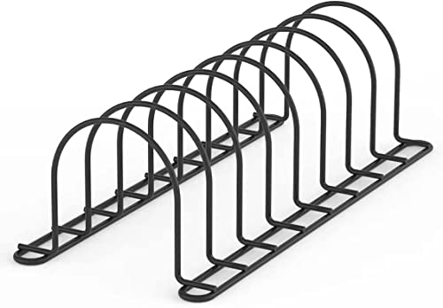 Image of Dish Rack Organizer for Kitchen - 7 Compartment Countertop Dish Drying Rack, Space-Saving Black Iron Dish Drainer Rack, 14 x 8 x 8 Inches