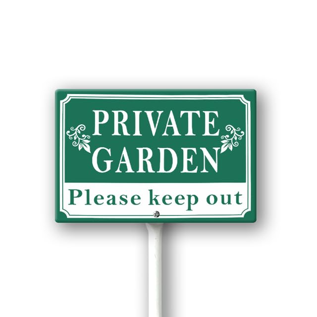 Geroclonup 12X8 Inches Private Garden Please Keep Out Yard Sign,Do Not Enter Sign for Garden Outdoor Fence Front Door Aluminum Plate,Sturdy Rust Free Aluminum Weather Easy Mounting