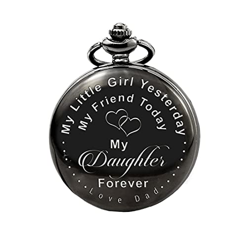 Yellow Chimes Daughters Special Pocket Watch Pendant with Chain for Father's Little Princess Unique Memorable Gift for Daughter Stainless Steel Watch for Women and Girls, One Size