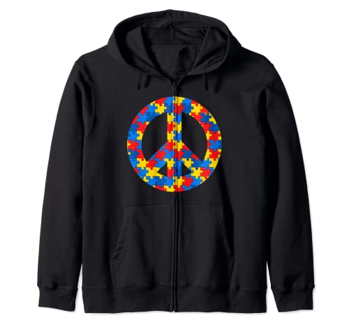 Autism Peace Sign Cute Autism Awareness Gift Autism Mom Dad Sudadera con Capucha