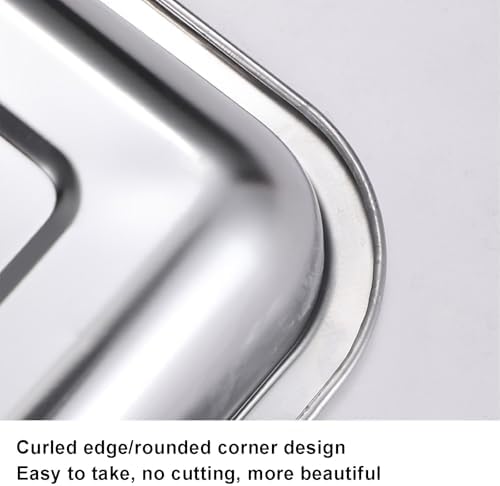 Air Conditioner Condensate Drain Pan Indoor Outdoor Unit Water Collecting and Drainage Drip Tray Kit Collector,Stainless Steel Under Sink Drip Tray & AC Accessories, 32x27x4.5cm, Smooth Rais