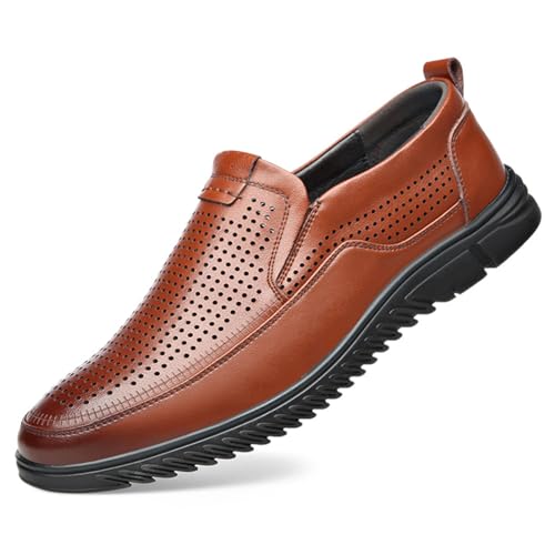 Fashion Breathable Hollow Men's Slip-On Leather New Oxford Shoes Western Fashion Tuxedo Prom Shoes Business Meeting Office Work Shoes