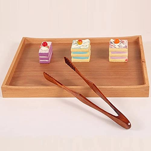 MRKU Pinzas de Cocina de Madera, 1 Pieza, Utensilios de Cocina para Alimentos, Pinzas para Barbacoa, Herramientas de Buffet, Pinzas anticalor para Pan, Pinzas para repostería, Barbacoa