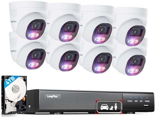 LongPlus Security Camera System, 4K Cameras 16 Channel Wired Came...