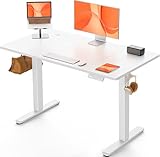 ErGear Escritorio Elevable Eléctrico, Mesa de Trabajo Ajustable en Altura, Mesa de Oficina en Casa con Tablero Ensamblado, 120 x 60 cm, Estilo Moderno, Ideal para Trabajo, Redacción y Juegos