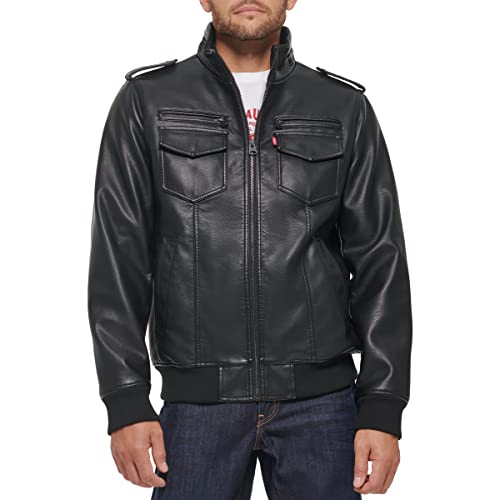 Levi's Men's Faux Leather Aviator Bomber Jacket (Regular & Big & Tall Sizes)
