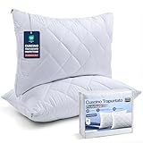 Utopia Bedding Proteggi Cuscino 50 x 75 cm, Copricuscini Trapuntati Con Cerniera, in Microfibra Morbida e Traspirante (Confezione da 2, Bianco)