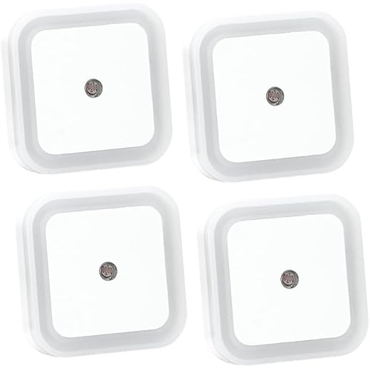 KYG Set de 4 Lámpara Nocturna con Sensor de Luz Activo Luz Quitamiedos para Niños de Bajo Consumo Luz de Noche Ideal para Dormitorio Pasillo Baño Cocina Garaje