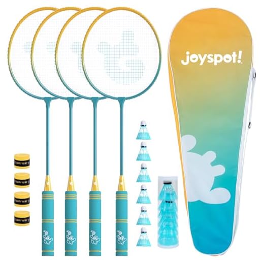 Badminton Rackets Set of 4, Lightweight & Beginners Badminton Racquets