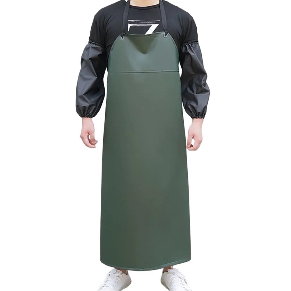 delantal cocina Delantal de cocina cuero impermeable a prueba aceite delantal trabajo negro verde acuático carnicería for comida mercado agricultores