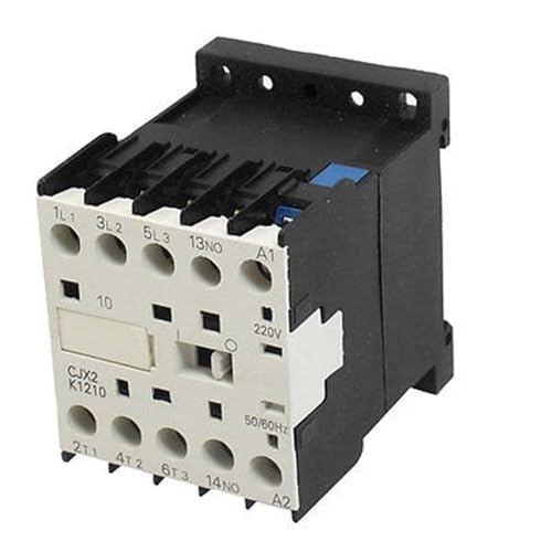 Contacteur AC 3P 12A rail DIN 35mm CJX2-K1210 bobine 220V avec contact auxiliaire 1NO