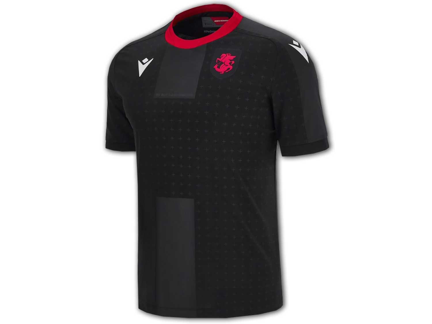 Macron Georgien Auswärtstrikot 23 24 schwarz GFF Away Shirt Georgia Fan Jersey