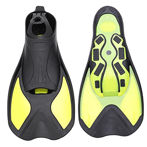 Diving Fins, Swimming Fins Non?Slip for Women for Men for Adults(Black and Yellow, S)