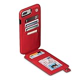 SENA WalletSkin Leather Wallet Case for iPhone 8 Plus / 7 Plus / 6 Plus (Red)