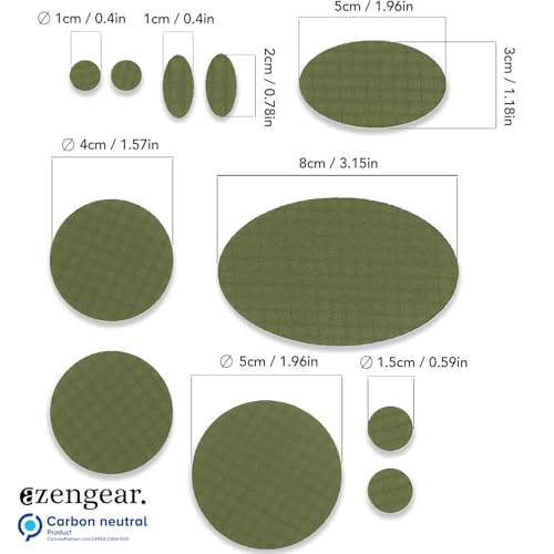 aZengear Repair Patches - Waterproof, Self-Adhesive, Tear-Cold-Heat-Resistant Polyester Fabric to Fix Down Jacket, Puffer, Snowsuit, Shoe, Tent, PVC, Clothing, Upholstery (Olive Green)