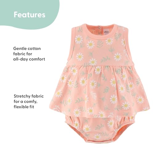 The Peanutshell Baby Girl Rompers 2 Pack - 100% Cotton Clothes and Dresses for Newborn, Infant and Baby Girls - Daisy2