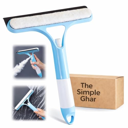 Image of 3-in-1 Window Cleaning Wiper - All-Purpose Kitchen Platform & Glass Squeegee Wiper Multi-Surface Window, Car, Bathroom, Mirror & Glass Cleaner Tool for Home, Kitchen & Office