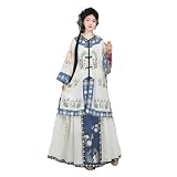 UNYQBFKM Vintage Qing Dynasty Hanfu Set Traditional Chinese Dress for Women's Cosplay, Stage, Photography,A,XLarge