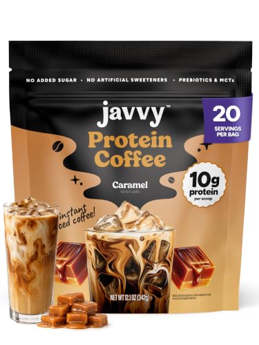 Javvy Protein Coffee for Cold Brew & Iced Coffee, Caramel