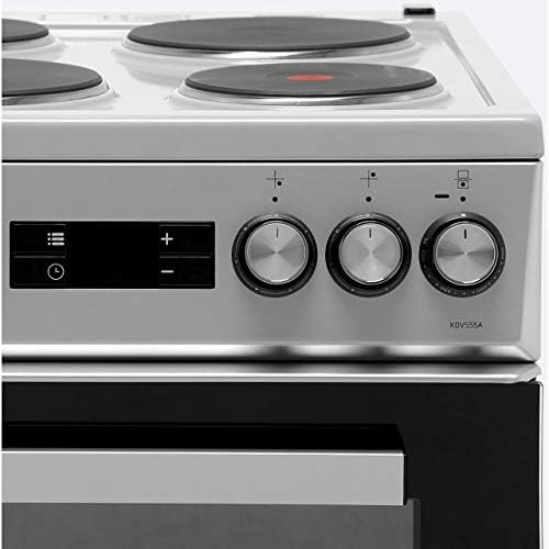 Beko KDV555AS 50cm Electric Cooker with Solid Plate Hob - Silver - A/A Rated