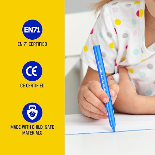 Image of Faber-Castell Connector Pen Set - Pack of 50 | Bright, Washable Colours with Smooth Ink Flow | Snap-On Connector Caps for Creative Play | Non-Toxic & Child-Safe Sketch Pens