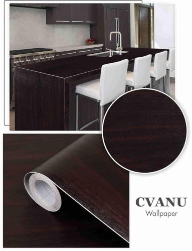 Image of CVANU Self Adhesive Wood Grain Wallpaper, Peel and Stick Waterproof Removable PVC Vinyl for Old Furniture, Door, Wardrobe, Wall Decor (24x72 Inch) CV07
