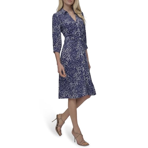 DKNY Women's Long Sleeve Collared Midi Shirtdress3