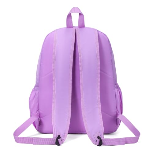 Image of AOTIAN Durable 17-Inch Water-Resistant Nylon Backpack - Lightweight Daypack for Men & Women, Perfect for Travel, Camping & Outdoor Adventures, Light Purple