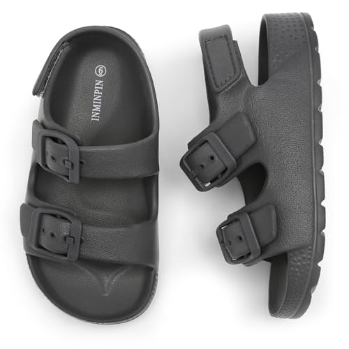 Image of INMINPIN Toddler Boys Girls Buckle Sandals Comfort Open Toe Sandal with Adjustable Back Strap