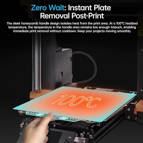 Image of BIQU CryoGrip Pro Glacier Build Plate for PRU-sa MK4 /MK3 /MK3S 3D Printers | Double-Sided Fine Textured Spring Steel Sheet, Firm Adhesion, 254.5x241.5mm, 1 Piece