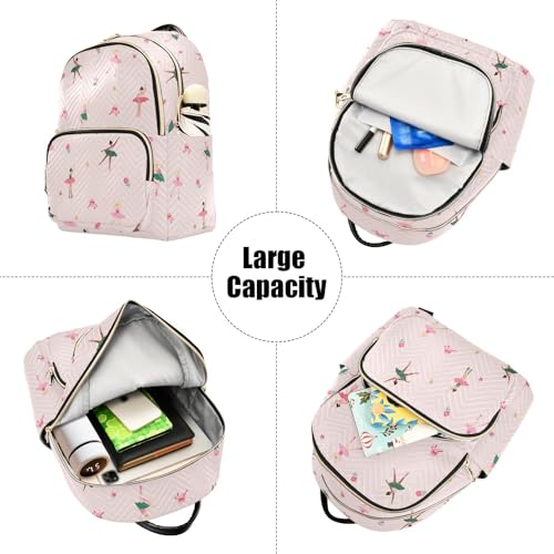 Image of Ballerina Quilted Backpack Purse for Women Fashion Small Backpack S | Shoulder Bag Travel Casual Daypack