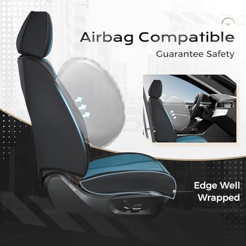 Image of Coverado Seat Covers, Car Seat Covers Front Seats, Car Seat Cover, Car Seat Protector Waterproof, Car Seat Cushion Nappa Leather, Seat Covers Carseat Cover Universal Fit for Most Cars