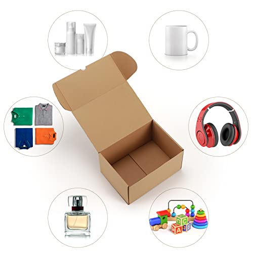 EYMPEU 25.4X17.8X12.7cm(10X7X5 in) Cajas Carton Envios Kraft Automontables para Ecommerce y postal, Pequeña 20 Pack Marrón - imagen 3