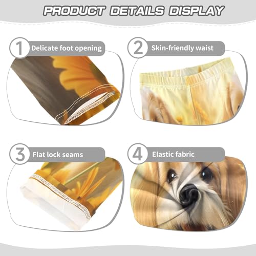 Bolaz Toddler Girls Leggings Printed Yoga Pants Leggings Sunflower Dog for Kids3