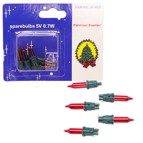 Pack of 5 Push in Red Fairy Spare Bulbs 5v 0.7w 0.14a (S7)