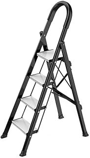 Ladder Step Ladders 4 Step Ladder Folding Step Stool with Heightening Handgrip and Wide Not Slippery Pedal Modern Classic Design Aluminum Stepladders(1pcs Ladder a)