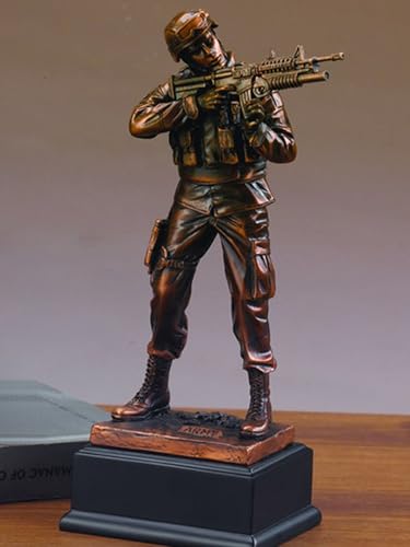 Estatua decorativa de ejército en resina y bronce miniatura 2
