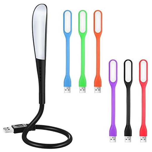 1 Touch Dimmable LED USB Laptop Light with 6 Mini USB LED Light Lamp for Laptop Computer Keyboard, Touch-Switch Laptop Light with Flexible Neck