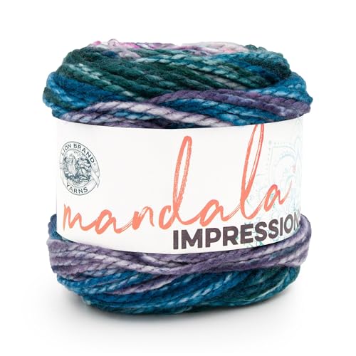 Image of Lion Brand Yarn Mandala Impressions, Multicolor Yarn for Knitting, Crochet and Crafting, Rain Forest, 1 Pack