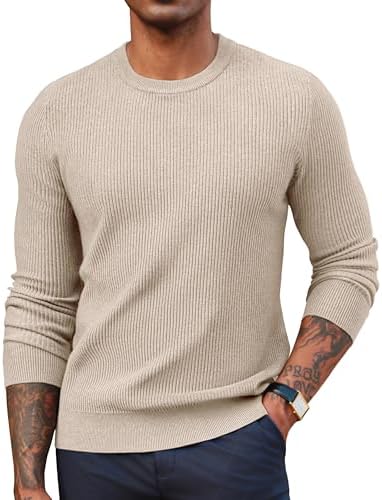 PJ PAUL JONES Mens Crewneck Sweaters Slim Fit Lightweight Knit Pullover Sweaters for Casual
