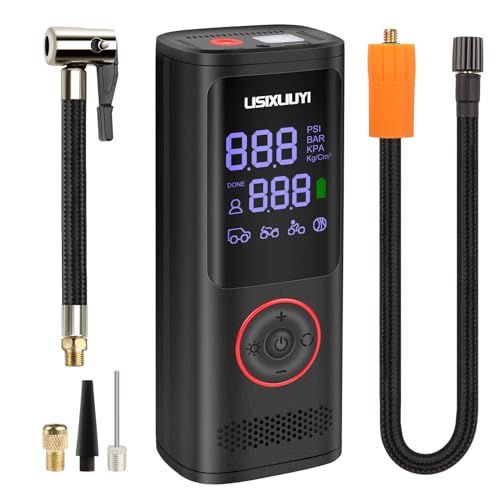 Cordless Tire Inflator Portable Air Compressor - Air Pump for Car Tires with Tire Pressure Gauge 160PSI - Smart Electric Air Compressor 2X Fast Inflation with Digital LCD for Car Motorcycle Bike Ball
