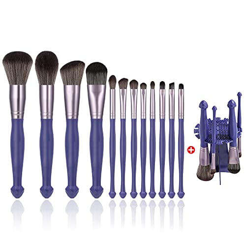 JPNK Makeup Brushes 12 PCs Purple Makeup Brush Set Premium Synthetic Foundation Brush Blending Face Powder Blush Concealers Eyeshadow Brush Make up Brushes Set