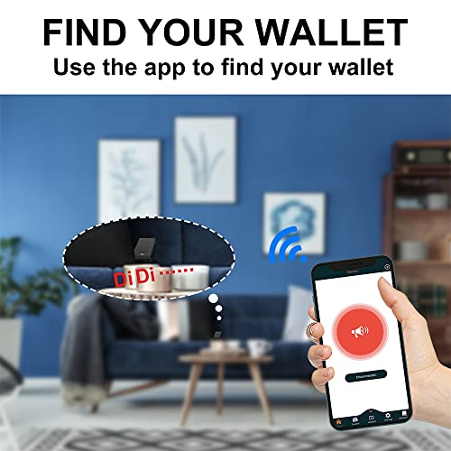 Anti-Lost Bluetooth Wallet Tracker Mens Slim Minimalist Credit Card Holder Large Capacity dad Wallet with Zipper Gifts with Box (Black)3