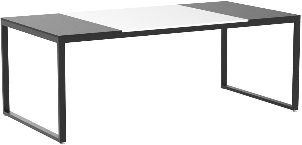 Tribesigns 6FT Conference Table, 70.86" L x 35.43" W x 29.52" H Rectangle Shaped Meeting Table, Modern Seminar Boardroom Table for Office Conference Room (White/Black)
