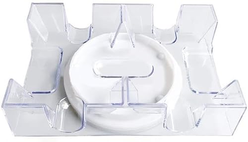 Keenso Bandeja giratoria de 2 barajas para 6 barajas, práctico organizador de juegos de cartas transparente, Poner 2 Poker