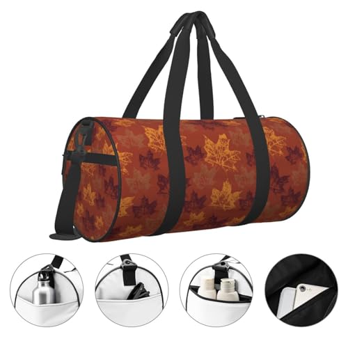 Large Duffle Bag for Travel - Fall Maple Gym Bag for Women Men, Foldable Travel Bags for Women Men with Zippered Multiple Pockets4